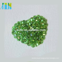 heart-shaped Gradient Polymer Clay Paved Crystal rhinestone for rhinestone jewellery Beads